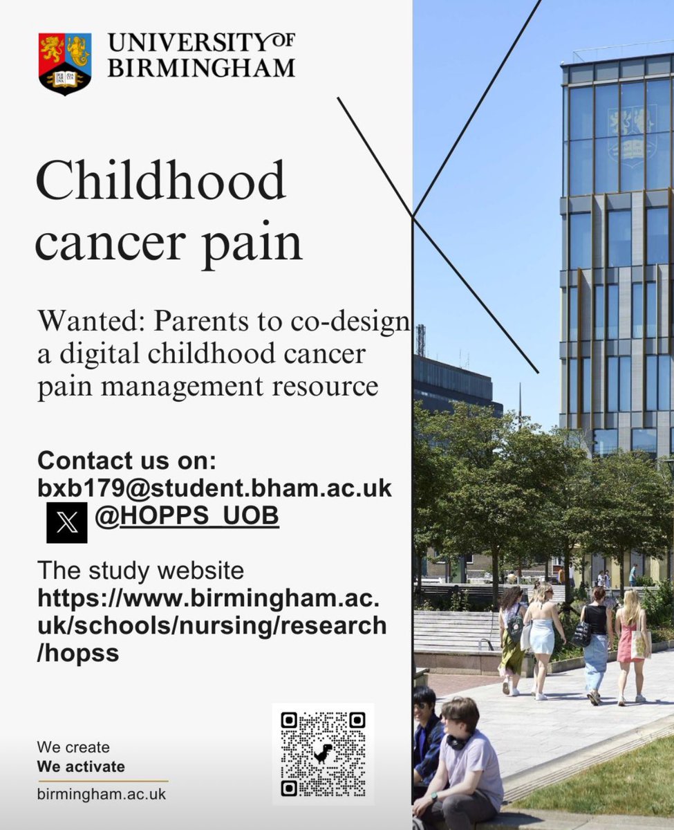 Please share with your networks. We are looking for parents of children with cancer to tell us what they need from a digital resource for home pain management. #pain #pediatricpain #childhoodcancer