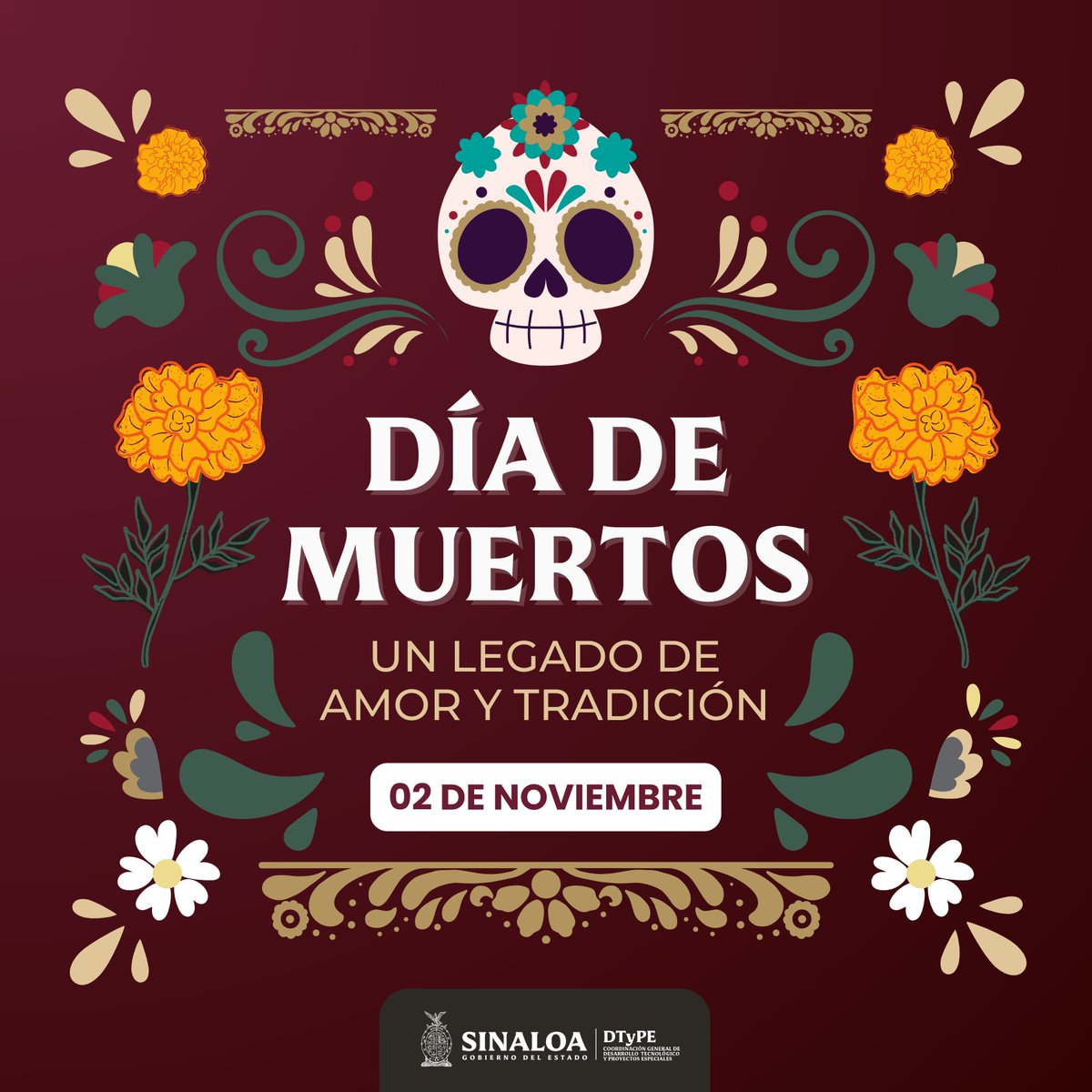 DigitalCdt21's tweet photo. En el Día de Muertos, honramos a quienes ya no están con nosotros, pero viven en nuestros corazones. 🪦💐 Con flores, altares y ofrendas, celebramos su legado y les rendimos homenaje. #DíaDeMuertos #Cgdtype #TradicionesMexicanas https://t.co/DvZNOmhm0J