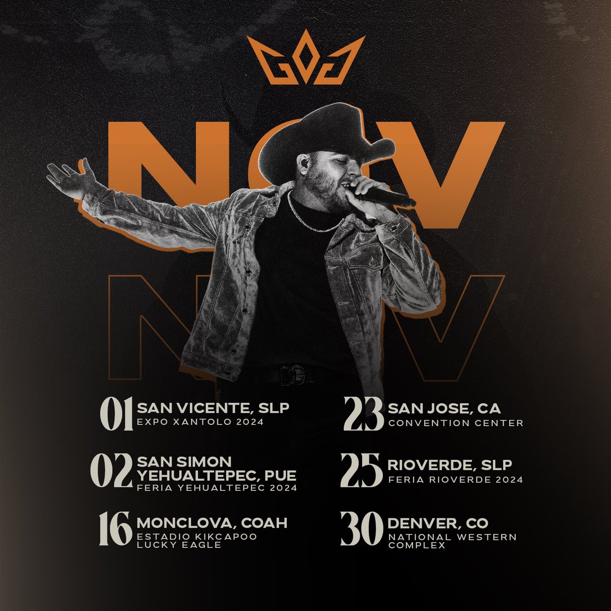 Confirmando las fechas de NOVIEMBRE para toda mi gente que nos está esperando en alguna de estas ciudades, nos vemos pronto!! 💯

Tickets: bnds.us/h1f1pt