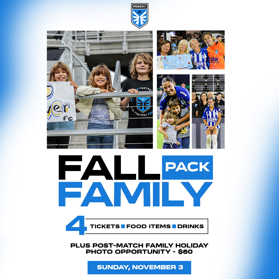 Family Day Out Alert! 🍂⚽

Get your Fall Family Four Pack for Power FC vs. Carolina Ascent on Nov 3 at 2 PM—just $60 for 4 tickets, food, drinks, and an exclusive player photo op!

Tickets » bit.ly/4ho1Y9v