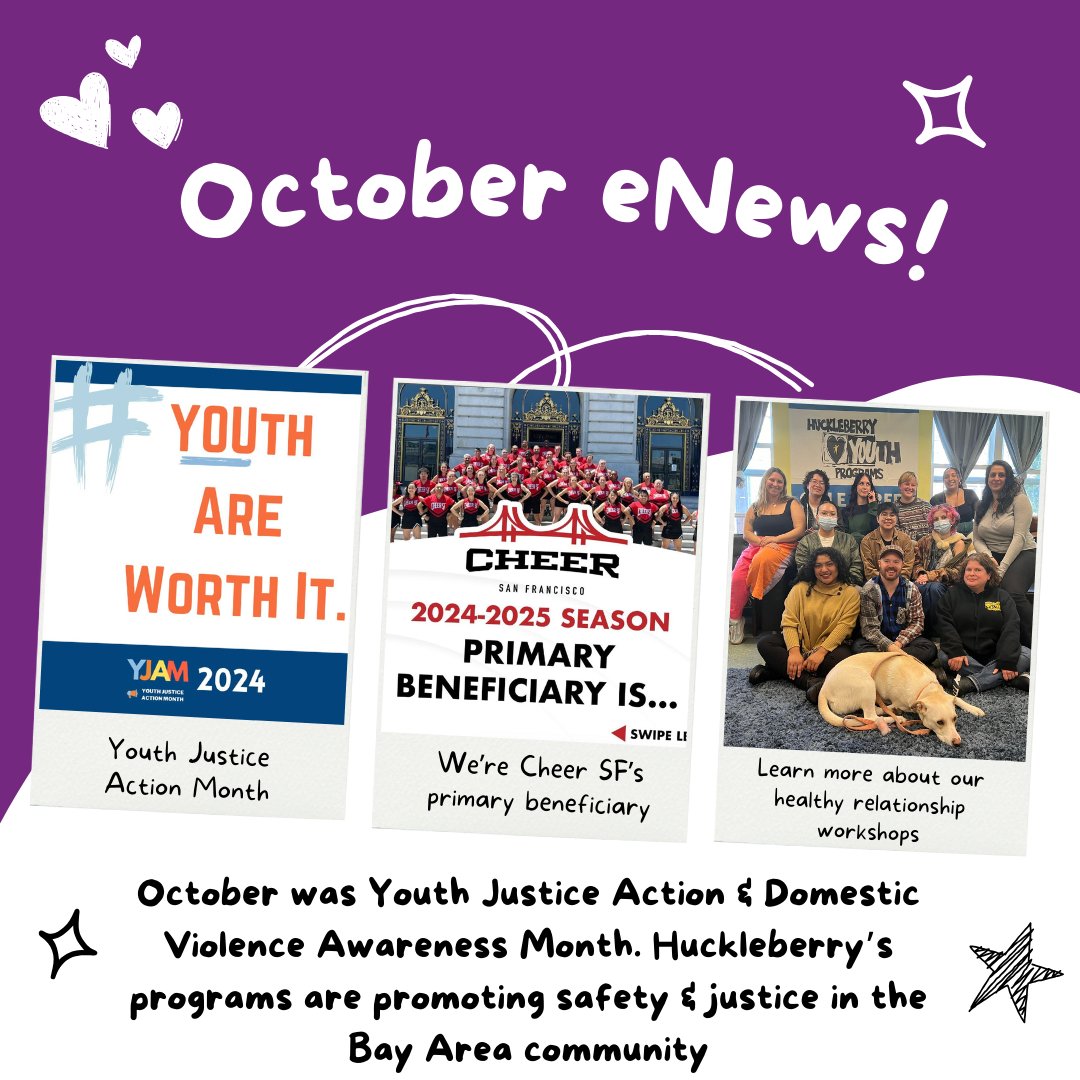 In our Oct. newsletter: SF nonprofits call for a new policy on how police interact with juveniles to limit the use of handcuffs; CheerSF has chosen us as their primary beneficiary; and, learn more about our workshops. Read it here: tinyurl.com/5zuxsazv