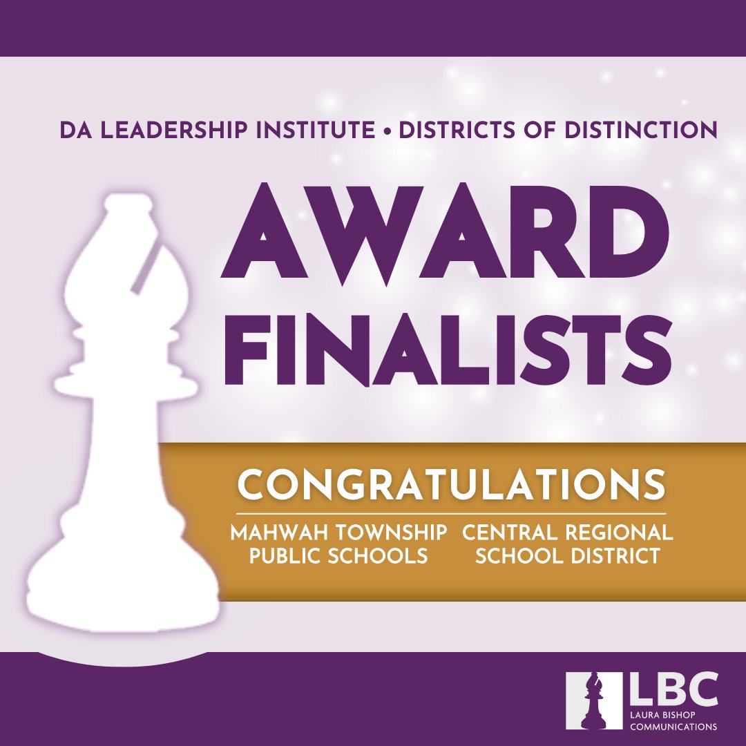 LBishopComm's tweet image. LBC loves to see our clients thrive and be recognized for it! Central Regional School District &amp;amp; Mahwah Township School District were named finalists in the District Administration National Awards of Distinction Program, a membership organization honoring excellence in education.
