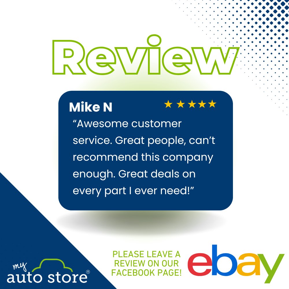 WOW! Another great review! We appreciate you guys so much! Make sure to leave us a review!
#myautostore#review#goodreviews#customerservice