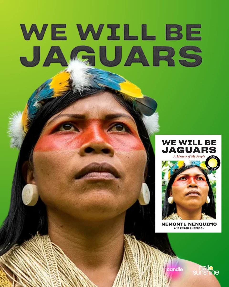 Candle Media (@candlemedia) on Twitter photo We Will Be Jaguars, the November <a href="/ReesesBookClub/">Reese's Book Club</a> pick, is a powerful memoir of resilience and love. Journey alongside acclaimed activist Nemonte Nenquimo & her husband and writing partner, Mitch Anderson as they fight to protect their home and heart, preserving indigenous lands. We Will Be Jaguars, the November <a href="/ReesesBookClub/">Reese's Book Club</a> pick, is a powerful memoir of resilience and love. Journey alongside acclaimed activist Nemonte Nenquimo & her husband and writing partner, Mitch Anderson as they fight to protect their home and heart, preserving indigenous lands.