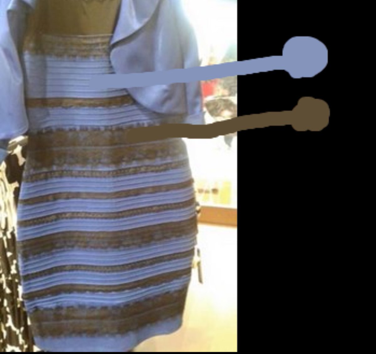 There is no actual way you blue/black people didn’t just want attention. This photo is gold and white. If you can genuinely say you do not see the difference in these two photos you are colorblind or lying