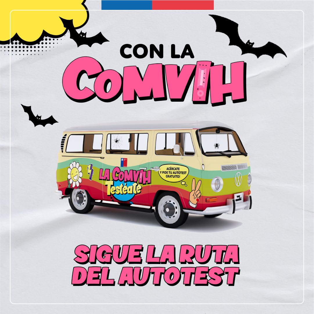 🎃¡Sigue la ruta del autotest! 

👻Si ves nuestra COMVIH en eventos de Halloween, acércate, infórmate y testéate de forma gratuita. Nuestros facilitadores estarán respondiendo dudas y educando sobre VIH, SIDA e ITS, y la forma correcta de realizar el autotest.

📅 2 de noviembre