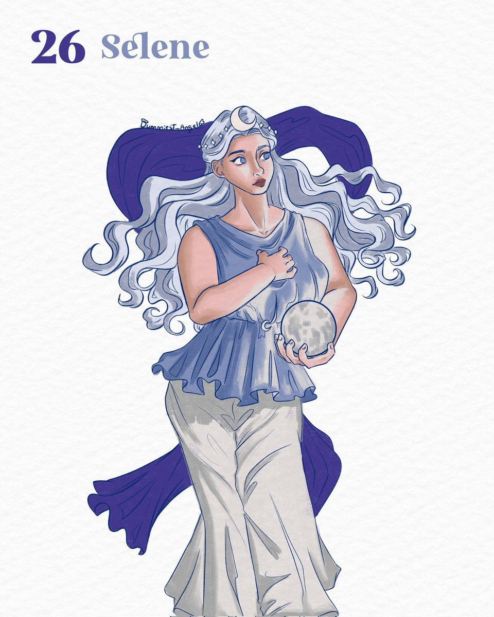 Dummiest_Angel's tweet photo. 🌕  Day 26 — Selene

#greekwomendrawtober #greekwomen #greekmythology #drawtober #inktober #inktober2024 #inktoberlist  #Drawtober2024 #Selene #greekgoddess #moon #greekmoon #titanide https://t.co/fpZXIiJ2Sp