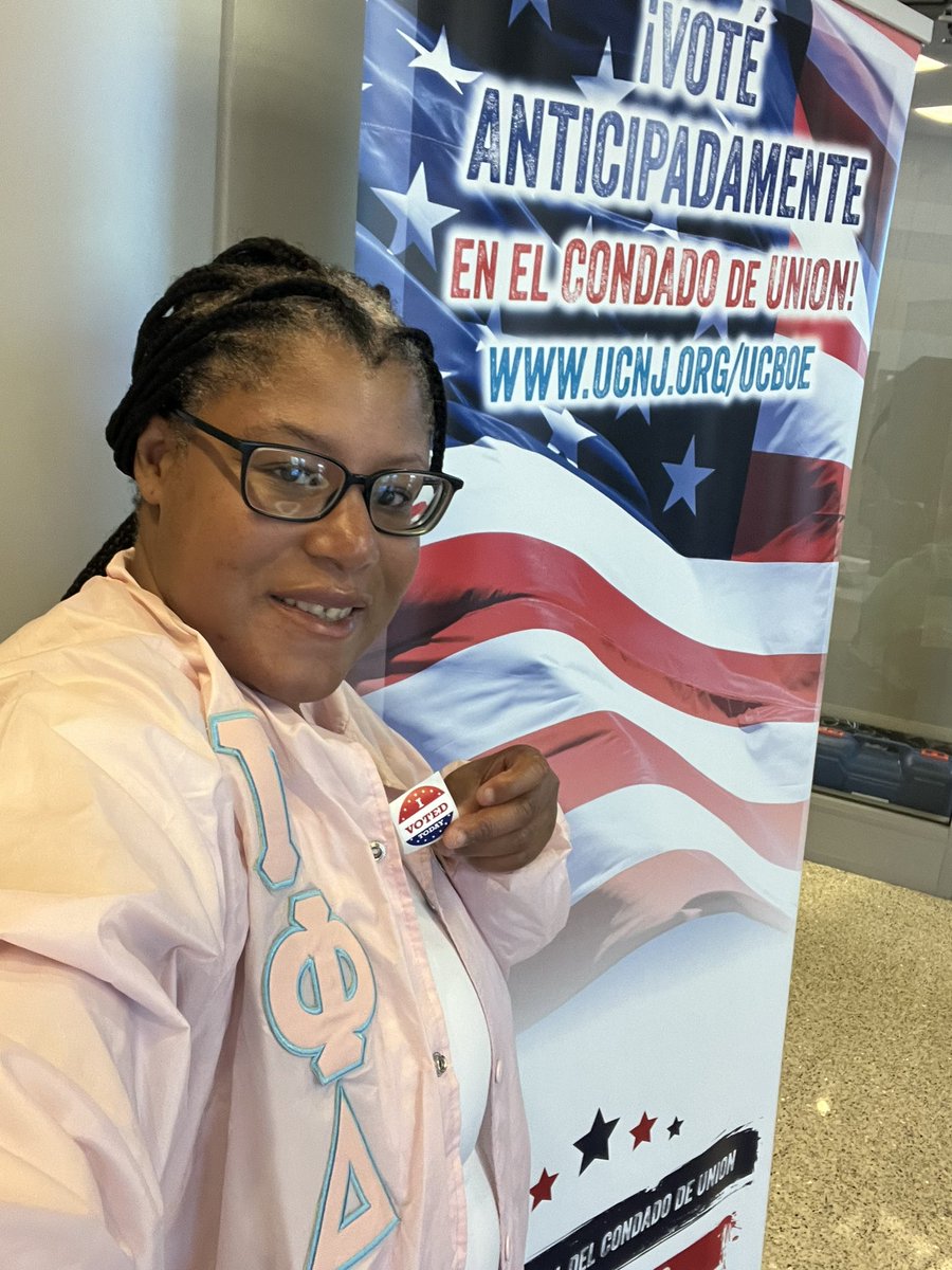 JMack9's tweet photo. I voted early today in New Jersey. 🗳️ 

#earlyvoting #earlyvoting2024 #newjersey #BlueState #PresidentElection2024 https://t.co/0sY0lZjMvJ