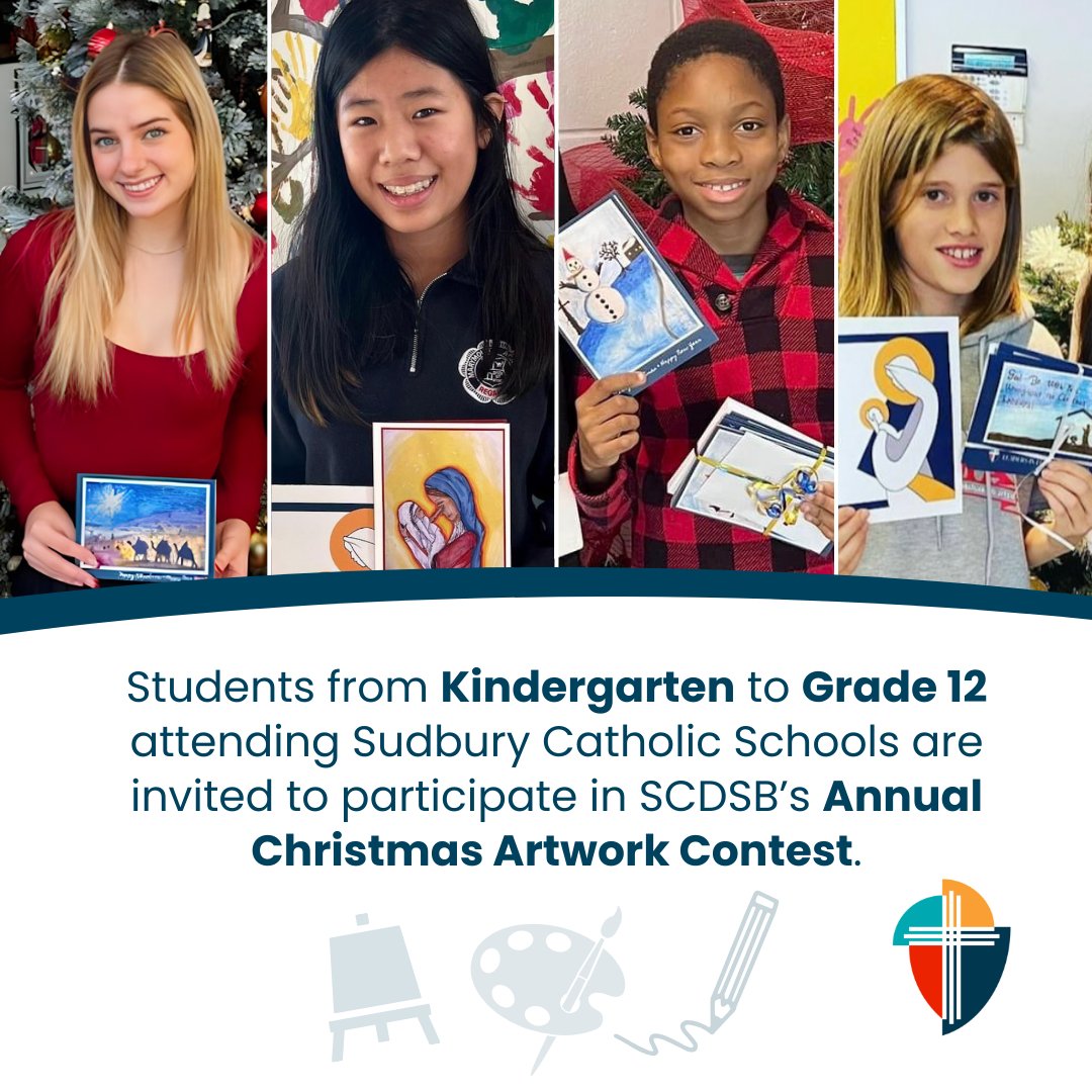 The Sudbury Catholic District School Board invites students from Kindergarten to Grade 12 to participate in our Annual Christmas Artwork Contest. For more information, please go to bit.ly/3FBI4Gl

🗓️ Deadline for Submissions: November 22, 2024, at 4:30 PM.