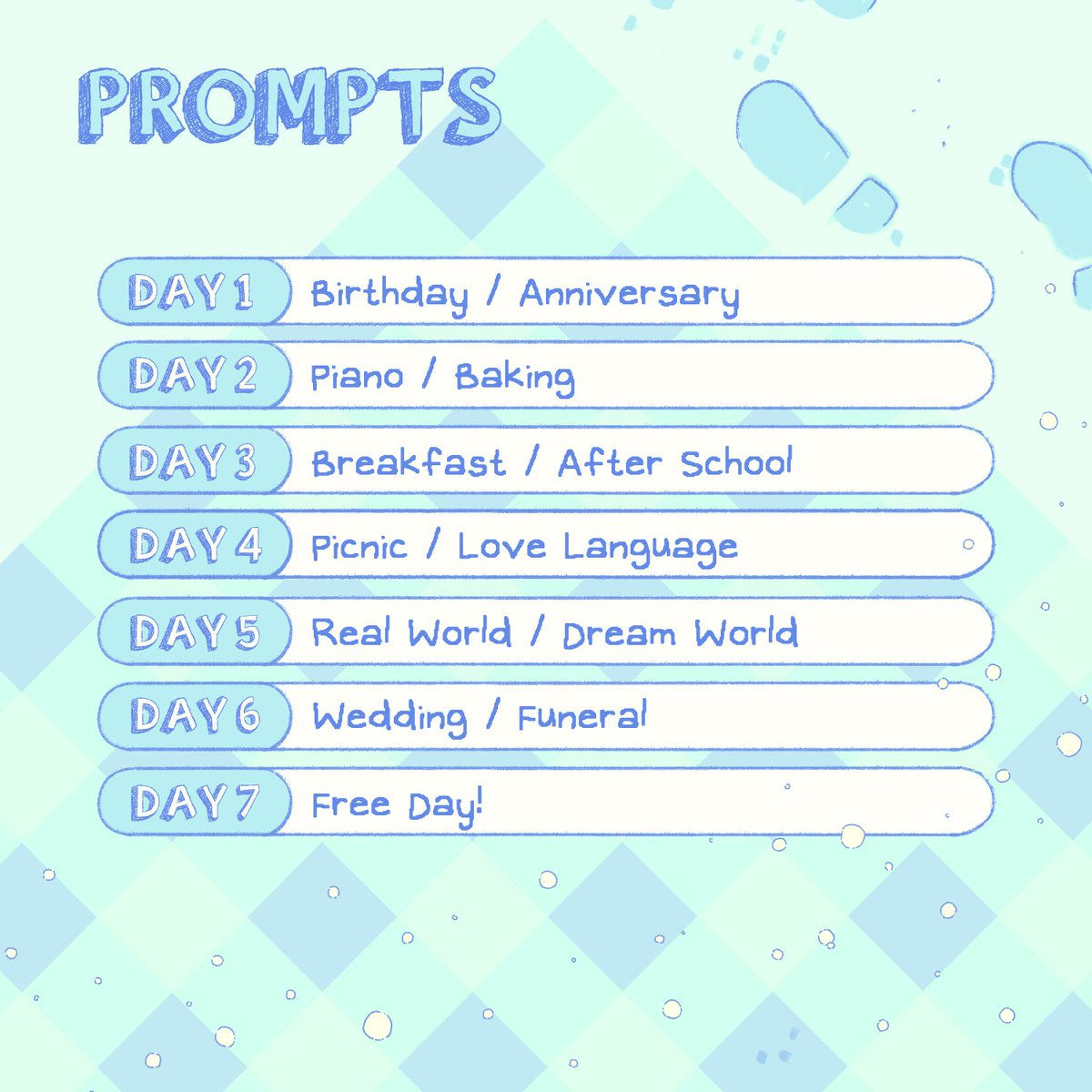 heromariweek's tweet photo. ❄️☃️ HEROMARI WEEK 2025 ☃️❄️

Prompts for Heromari Week 2025 are here! Please check the thread for rules and more information!

[ #omori, #omoriheromari, #heromariweek2025 ] https://t.co/YoytRLgggt