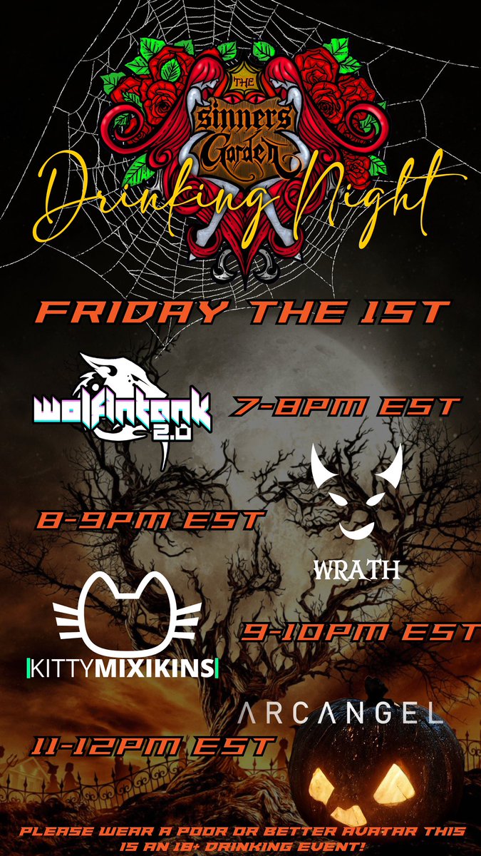 ArcAngelAlice's tweet photo. Set tonight with Sinner’s Garden at 10pm EST (Typo in the poster) https://t.co/G88eLotrCg