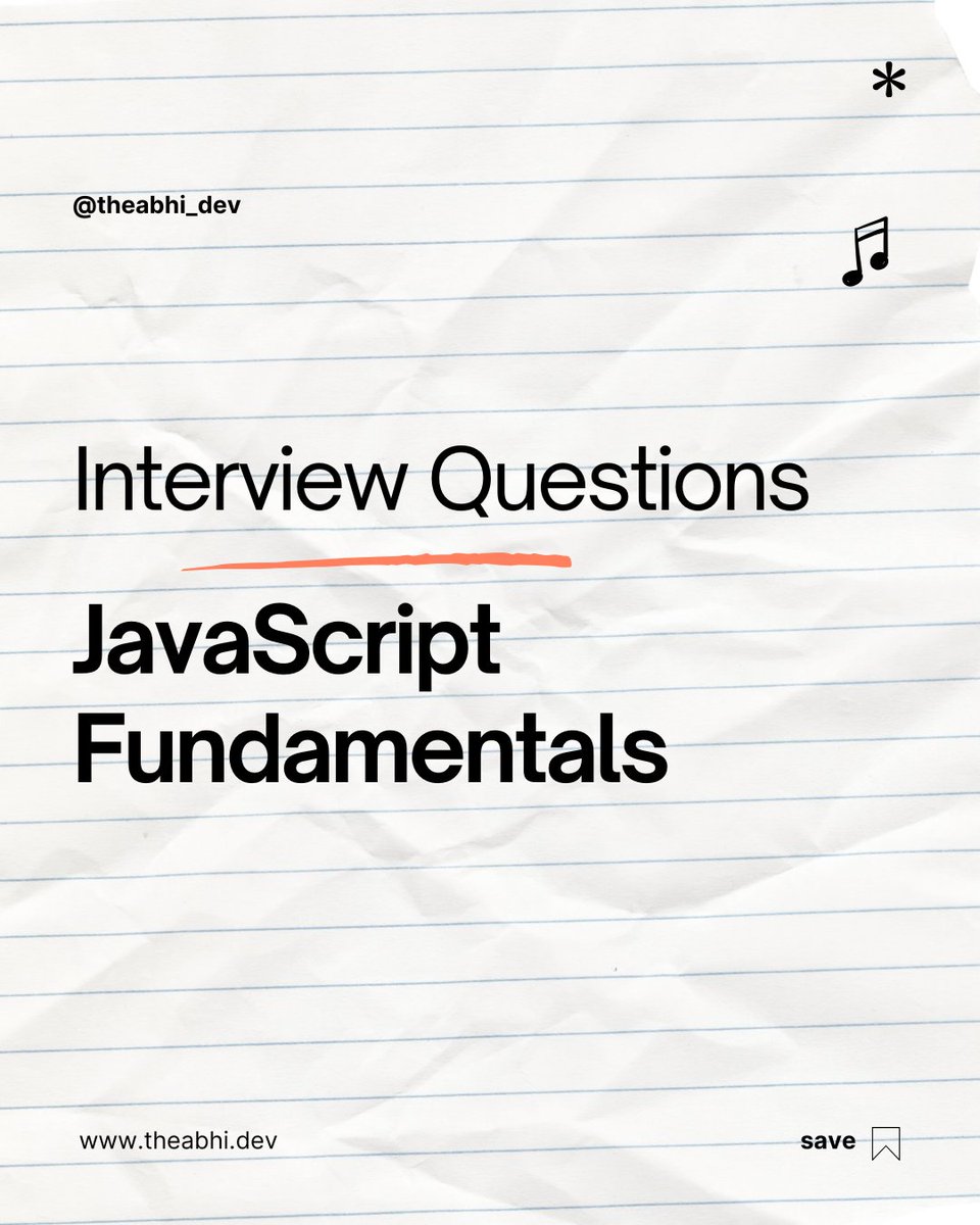 theabhi_dev's tweet image. Get interview-ready with essential JavaScript questions covering the fundamentals. A solid grasp of these topics is key for any web developer! #JavaScriptInterview #JavaScriptBasics #CodingInterview #WebDevelopment #75DaysMERNChallenge #MERN