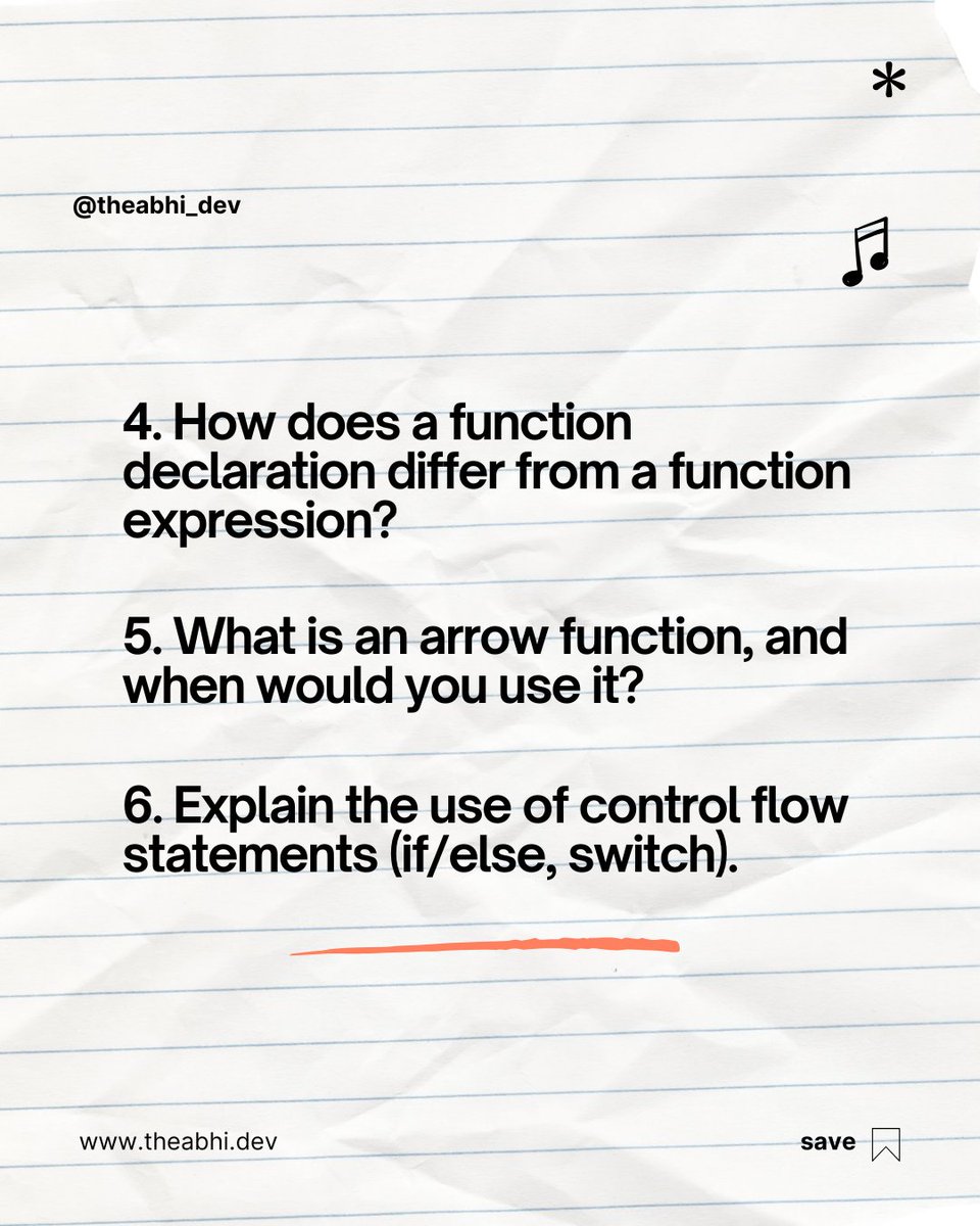 theabhi_dev's tweet image. Get interview-ready with essential JavaScript questions covering the fundamentals. A solid grasp of these topics is key for any web developer! #JavaScriptInterview #JavaScriptBasics #CodingInterview #WebDevelopment #75DaysMERNChallenge #MERN