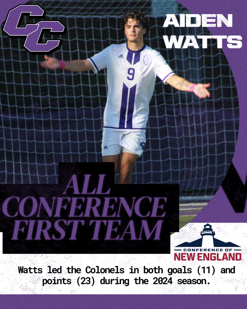 Curry College Men’s Soccer (@currysoccer) on Twitter photo Congratulations to Aiden Watts on his selection to <a href="/CNE_Sports/">Conference of New England</a> All Conference First Team! Congratulations to Aiden Watts on his selection to <a href="/CNE_Sports/">Conference of New England</a> All Conference First Team!