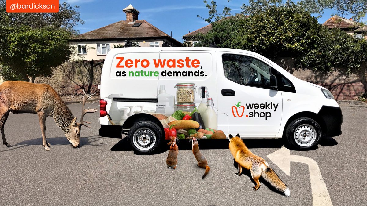 bardickson's tweet photo. I'm back! So sorry about the time, I'm from Peru and I woke up with a bit of a hangover. 😅

I love today's brief and I think it's a business that even the animals are grateful exists.

@OneMinuteBriefs @WeeklyDotShop #ZeroWasteSupermarket https://t.co/irFNvC7FkZ