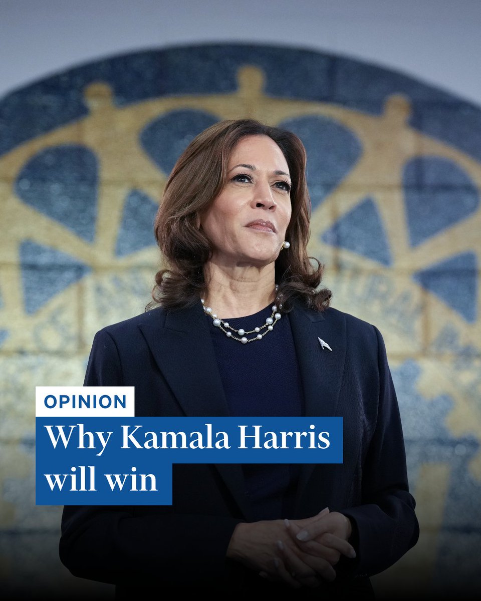 FT's tweet photo. Opinion: If you believe the polls, the US presidential race is a dead heat. If you believe the so-called prediction models, Donald Trump is slightly more likely to win than Kamala Harris. I believe neither: https://t.co/MXoGL94Fcj https://t.co/m4uIrHQQqS
