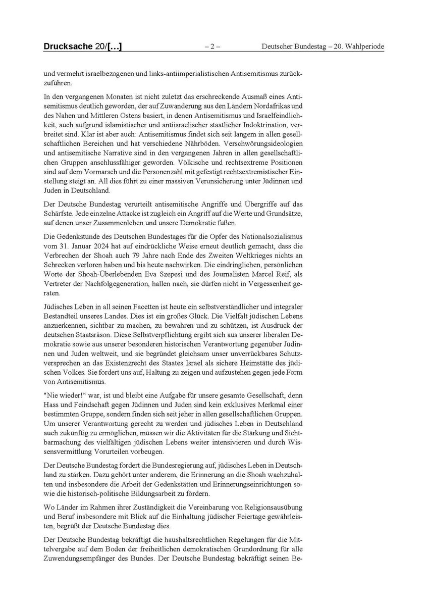 Coalition parties &amp; CDU/CSU have agreed on a flawed resolution on antisemitism, making IHRA definition that is easily abused to silence legitimate criticism the key criterion for public funding of organizations and projects.