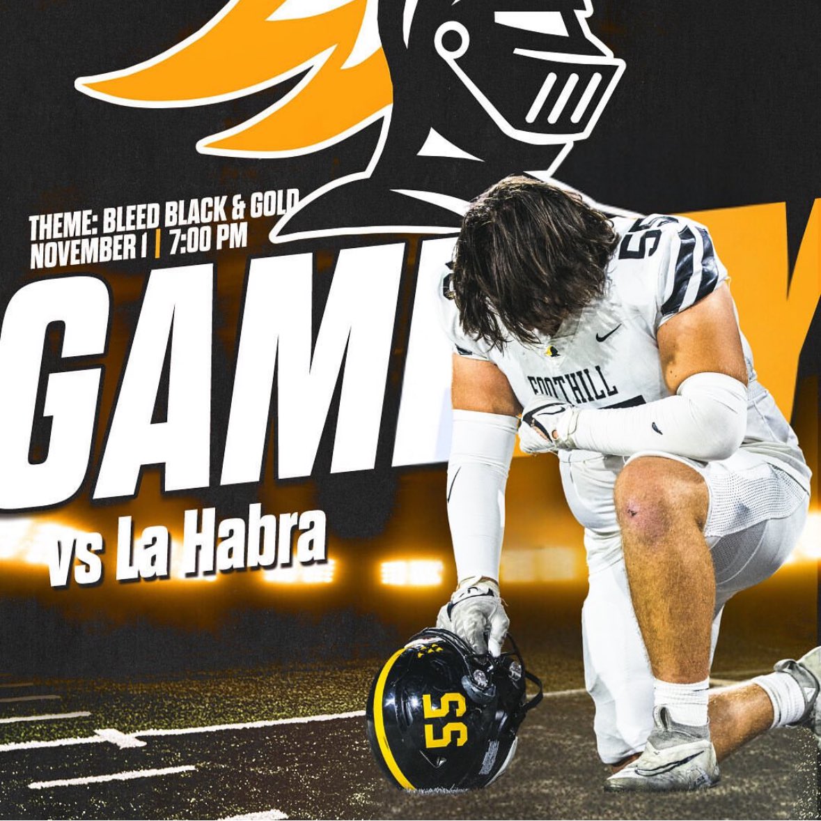 Foothill Football (2024) (@gofoothill) on Twitter photo Black & Gold game tonight at La Habra HS last regular season game this year. It’s a big one with playoff implications. Come cheer your Knights to victory. Tix below. <a href="/SoCalVarsity/">SoCal Varsity</a> <a href="/OCSportsZone/">OC Sports Zone</a> <a href="/OCFOOTBALL100/">OC FOOTBALL</a> <a href="/ocvarsityguy/">Dan Albano</a> <a href="/SteveFryer/">Steve Fryer</a> <a href="/mikehuntley63/">Michael Huntley</a> <a href="/DavidDelgado_OC/">David Delgado🇪🇨</a> #SkoKnights Black & Gold game tonight at La Habra HS last regular season game this year. It’s a big one with playoff implications. Come cheer your Knights to victory. Tix below. <a href="/SoCalVarsity/">SoCal Varsity</a> <a href="/OCSportsZone/">OC Sports Zone</a> <a href="/OCFOOTBALL100/">OC FOOTBALL</a> <a href="/ocvarsityguy/">Dan Albano</a> <a href="/SteveFryer/">Steve Fryer</a> <a href="/mikehuntley63/">Michael Huntley</a> <a href="/DavidDelgado_OC/">David Delgado🇪🇨</a> #SkoKnights