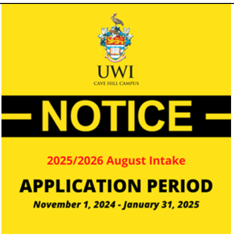The Faculty of Law at Cave Hill wishes to advise all prospective students that the application for admission to our Bachelor of Laws, Master of Laws, and PhD Law programmes for the August 2025/2026 intake is NOW OPEN. The application deadline will be Friday, January 31, 2025.