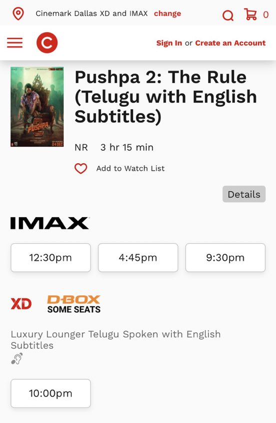 #Pushpa2TheRule USA
Cinemark Dallas , Webchappel 
IMAX Bookings open now 🔥

Dallas Area Cinemark XD - premier shows are back online 💥

#AlluArjun 💥💥

<a href="/alluarjun/">Allu Arjun</a> <a href="/PrathyangiraUS/">Prathyangira Cinemas</a>
