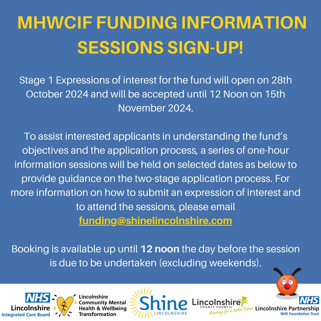 Shine_Lincoln's tweet image. 🛎Mental Health &amp;amp; Wellbeing Community Investment Fund 2024 Open until 12noon Fri 15 Nov🛎
• Apply shinelincolnshire.smapply.io
• Further info tinyurl.com/mu567deb
• Support sessions: 6 Nov &amp;amp; 12 Nov 2-3pm 
• funding@shinelincolnshire.com   
#funding #vcsfe #VCSE