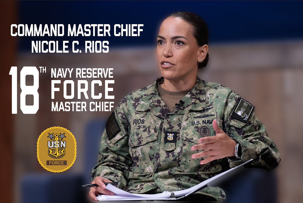 Vice Admiral Nancy Lacore, Chief of Navy Reserve and Commander, Navy Reserve Force, today announced the selection of Master Chief Petty Officer (AW/EXW/IW) Nicole C. Rios, Command Master Chief, Commander, Navy Reserve Forces Command, as 18th Navy Reserve Force Master Chief. 🇺🇸⚓️