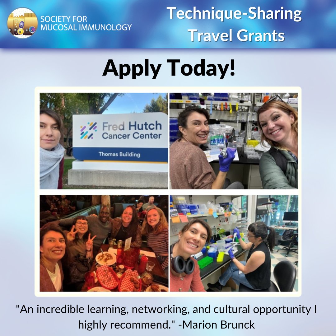 An exclusive SMI member benefit is available again! Don't miss your chance to acquire techniques from fellow mucosal immunologists through the SMI Technique-Sharing Travel Grant. Submit your application here -&gt; bit.ly/3I8TfIn