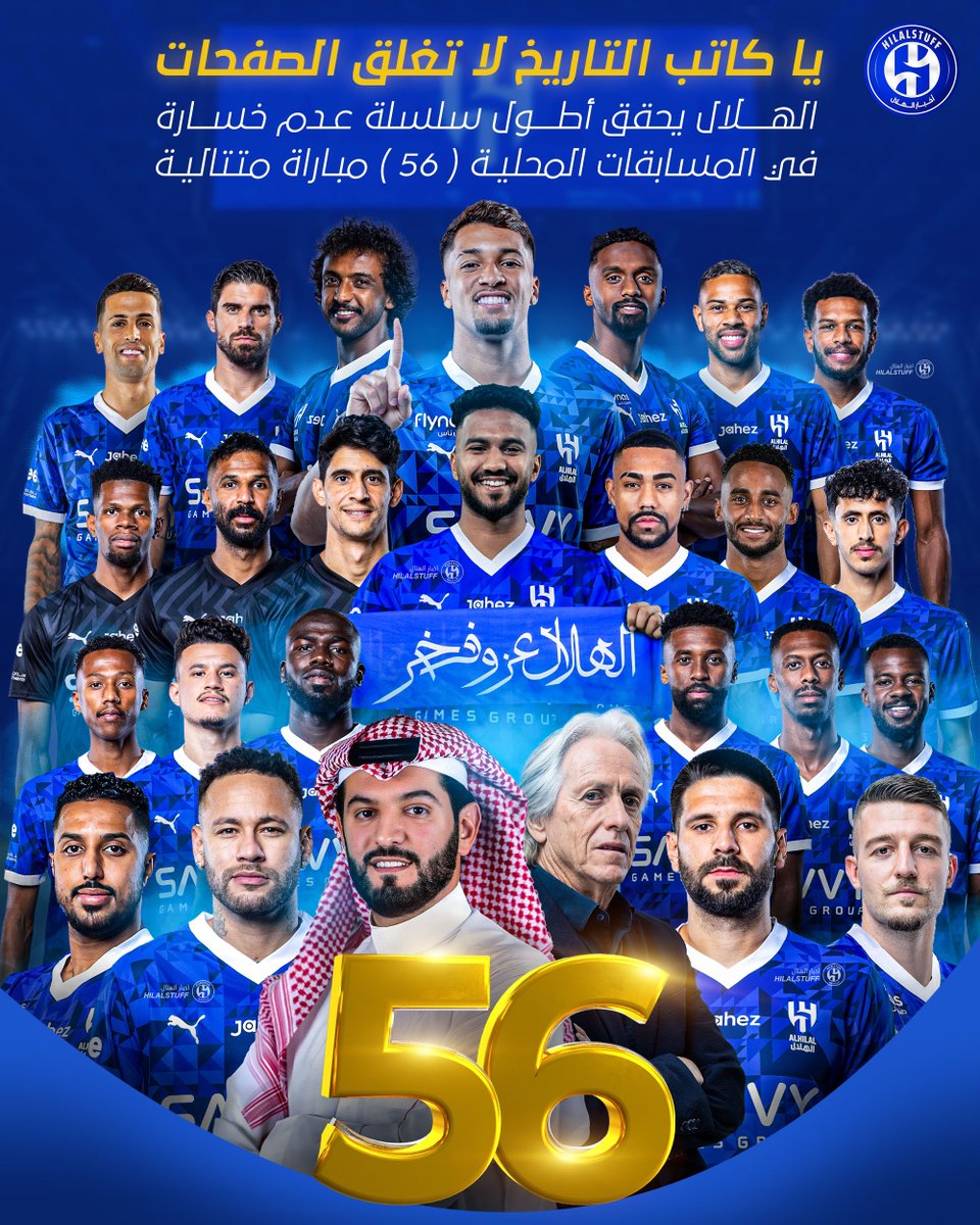 hilalstuff's tweet photo. 🚨🚨🚨🚨🚨🚨🚨🚨🚨🚨🚨🚨🚨🚨 

• ✍️ عاااااااااااااااااااجل ورسمياً:

في إنجاز تاريخي غير مسبوق محلياً 🇸🇦

🥇#الهلال يدخل التاريخ ويحقق أطول سلسلة عدم خسارة في المسابقات المحلية بـ (56) مباراة متتالية بدون أي هزيمة 🤩💙

✅✅✅✅✅✅✅✅✅
👑👑👑👑👑👑👑👑👑 https://t.co/vazO78PJcs