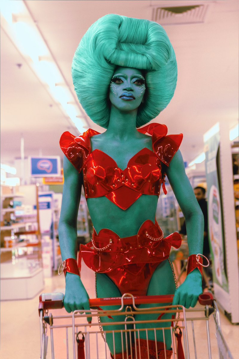 Just popping to Sainsburys for some canned 🍅 🍜 

MUA: <a href="/JackOliverMUA/">JackOliverx</a> 
Photographer: Danielle Painting 
Outfit: Ada Zanditon Couture
Nails: Nails by Anthony
Hair: Tam Walsh