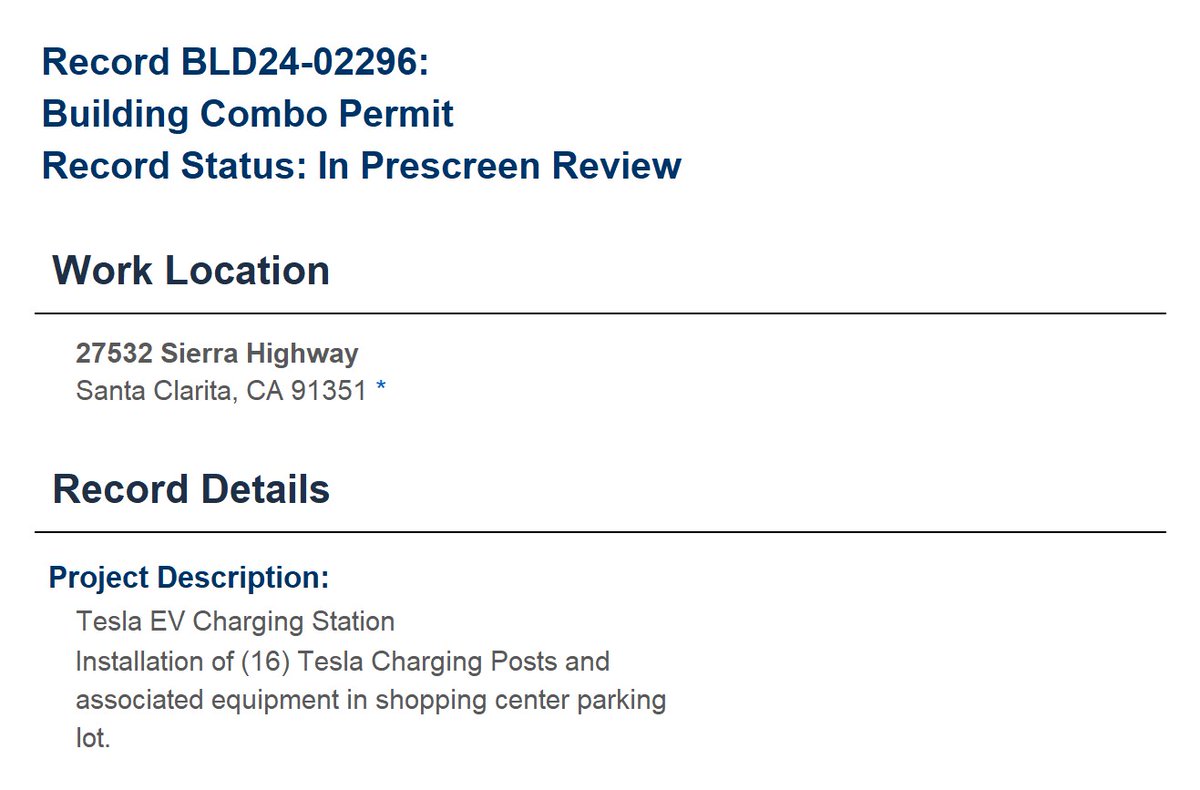 A new Supercharger is coming soon to Santa Clarita, California!!

Permits were filed earlier this month for a 16-stall station at the Canyon Country Shopping Center on Sierra Highway.