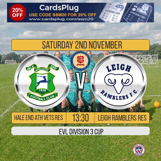Hale End AFC (@haleendafcvets) on Twitter photo Only 3 games this week, Seniors back in league action after last week's disappointing Cup lost. Both O35 Vet's teams are in Cup action <a href="/AmateurFA/">Amateur FA ⚽️</a> <a href="/AmateurFC/">Amateur FC</a> <a href="/EssexVetsLeague/">Essex Vets League</a> <a href="/EssexCountyFA/">Essex County FA</a> Only 3 games this week, Seniors back in league action after last week's disappointing Cup lost. Both O35 Vet's teams are in Cup action <a href="/AmateurFA/">Amateur FA ⚽️</a> <a href="/AmateurFC/">Amateur FC</a> <a href="/EssexVetsLeague/">Essex Vets League</a> <a href="/EssexCountyFA/">Essex County FA</a>