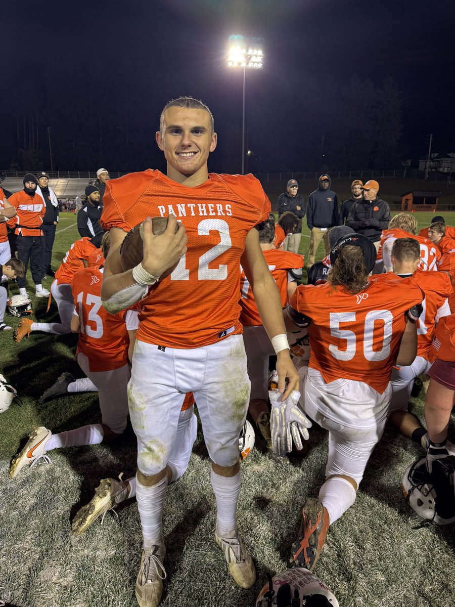 Along with tonight’s victory, Aaron Angelo broke the school receiving record!  Congratulations Aaron!  More work to be done!