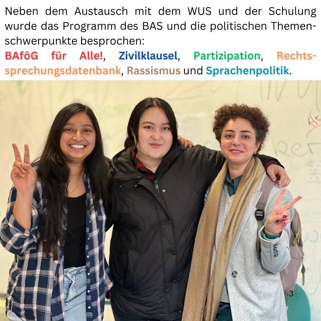 26. Bundesdelegiertenversammlung des Bundesverbands ausländischer Studierender legt die Arbeitsschwerpunkte für die nächsten Monate fest und schult sich im Hochschulzugangsrecht.

#ausländischeStudierende #Hochschulzugangsrecht #uniassist #Zivilklausel

bas-ev.de/26_bas_bdv/