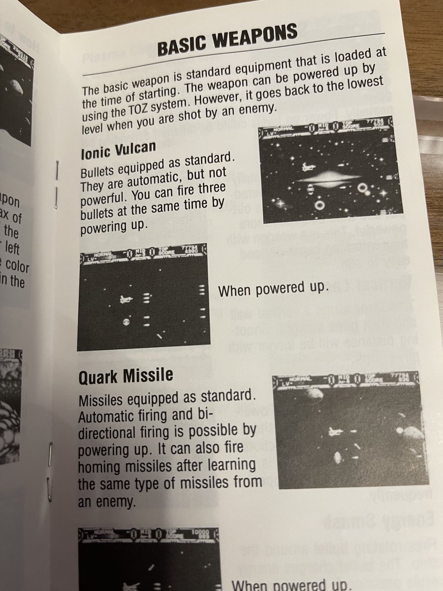 Another cool addition to the Genesis/Mega Drive collection - Gaiares. A pretty awesome shooter that seems to not get much mention as far as I've seen. It also has a manual that has a Vulcan and Quark in it on the same page, so it was worth it just for that :P