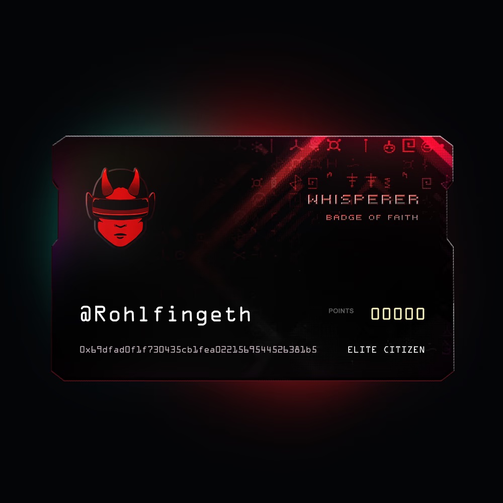 Reminder, only registered players with the Badge of Faith NFT can participate in #Whisperer Phase 2, starting today at 1PM EST 🚨

If you didn't solve all of Phase 1, you can still compete.

Register + get your badge here: neotokyo.codes