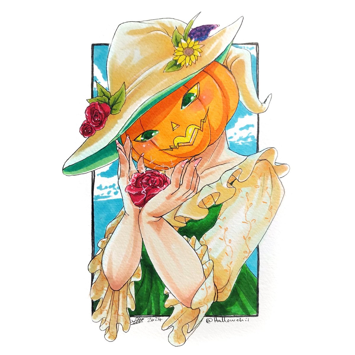 Hallowchii's tweet photo. Day 31.1 Pukie the Flower witch https://t.co/WVCJ3q0alL