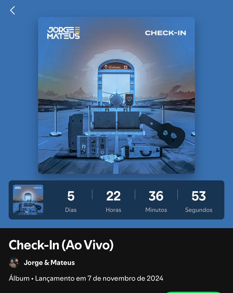 6 dias pro álbum novo do Jorge e Mateus 🙏