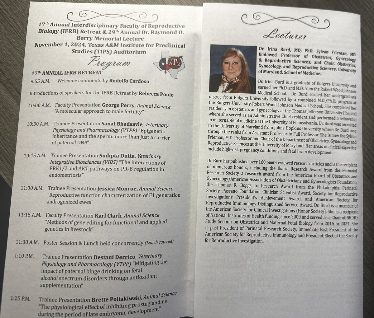 Thank you, Texas A&amp;M University, for inviting me to present the 29th Dr. Raymond O. Berry Memorial Lecture on Reproductive Immunology! It was an a great conversation on immunoperinatology and the way to keep maternal immune system in check to prevent adverse neonatal sequelae.