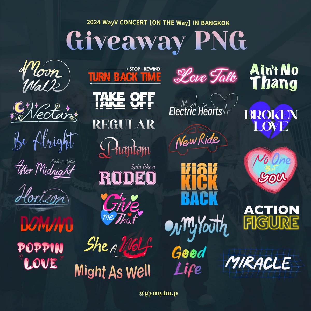 Gymnastic_Yim's tweet photo. ♡ 𝓰𝓲𝓿𝓮𝓪𝔀𝓪𝔂 ♡
WayV Setlist PNG 
🐻🐱🐥🦖🦄🐑
for clip / ig story / tiktok

★ for personal use only ★ 

ตั้งใจทำมาก ๆ หวังว่าจะชอบนะคะ ใช้แล้วเอามาอวดได้นะคะ ~♪

📍https://t.co/ZCHuCDrqDP

#WayV_ONTHEWay_inBKK
#WayV_ONTHEWay_in_BANGKOK https://t.co/tuN5TmbcN8