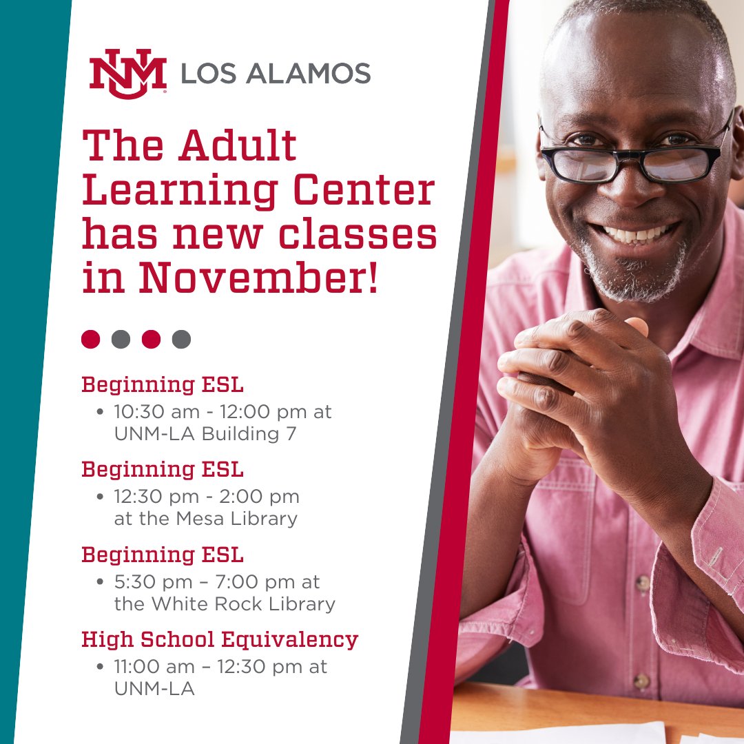 New Adult Learning Center classes this month! losalamos.unm.edu/adult-learning…