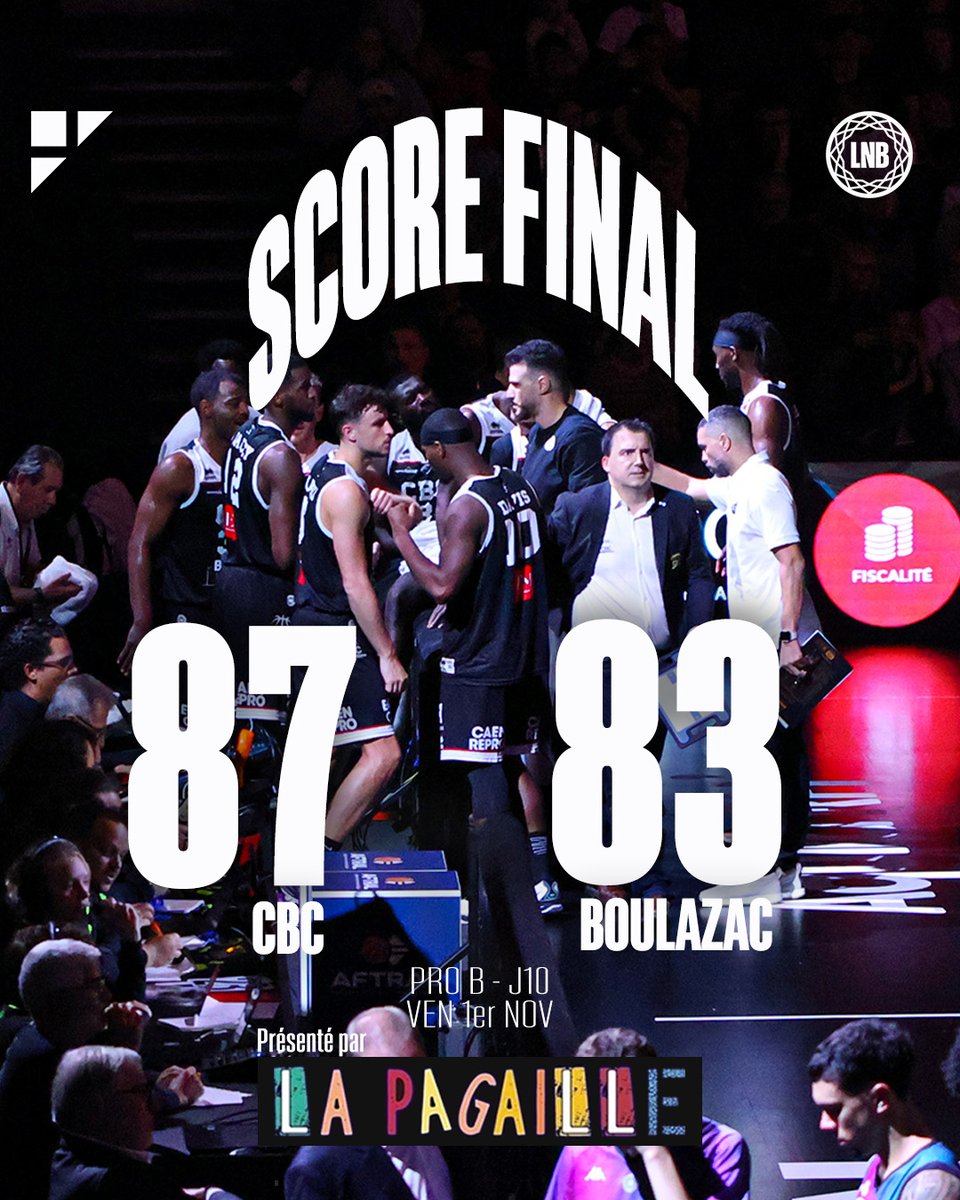 VICTOIRE 🤩
Quel match !!! ENSEMBLE 💪
Moins 6 à la mi-temps, quelle énergie pour aller la chercher !!!

#RT en masse !

#CBCFamily