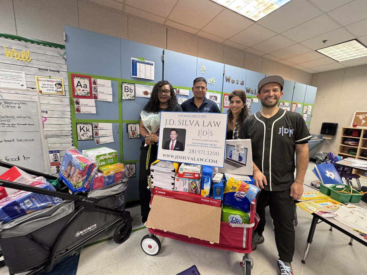 As the old saying goes, there’s no tired like #RedRibbonWeek tired! So thankful that <a href="/JDSilvaAssocLaw/">JDSilvaLaw</a> helped close out this dynamic week with an iconic lunch for our <a href="/hisd_SRE/">Sylvan Rodriguez ES</a> Space Ranger Crew AND a very special surprise for the lucky winner <a href="/ShanaeHampton_/">Shanae Hampton, M. Ed</a> 🚀✨
