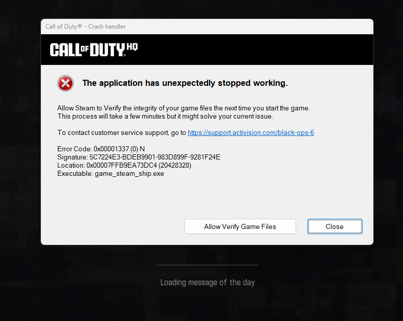 iPillyx's tweet photo. @Treyarch Hey guys cant even get online to play game just crashing either at launch or middle of game can you please fix game on PC!! https://t.co/UuHFK2UBBP