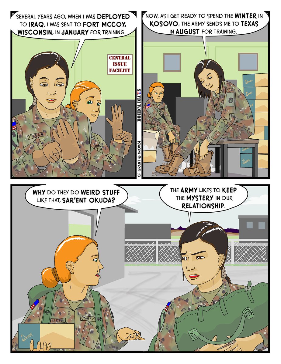 213thBattalion's tweet photo. New BOHICA Blues is up!
"Spicy Season"
https://t.co/vyDqSHd59k
#webcomics #comics #bohica #army #veterans #illustration #cartoons #makecomics #indie #miltwitter #comicstwitter #army #armyhumor https://t.co/wSKLZGCKz7