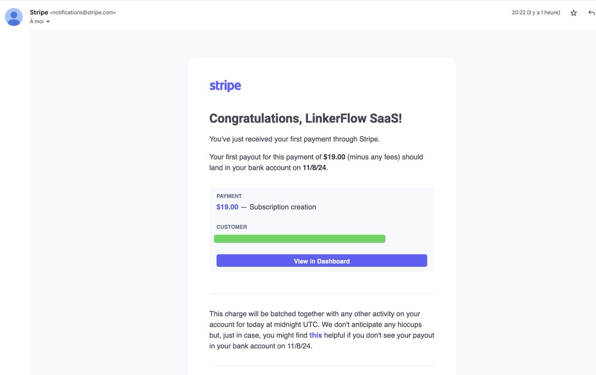 Insane guys :

Linkerflow is live on Webflow marketplace since 48 hours, we didn't even officialy launched and we've already made our first sale ! 🤯

That's really awesome, my first sale of all times ! 🎉