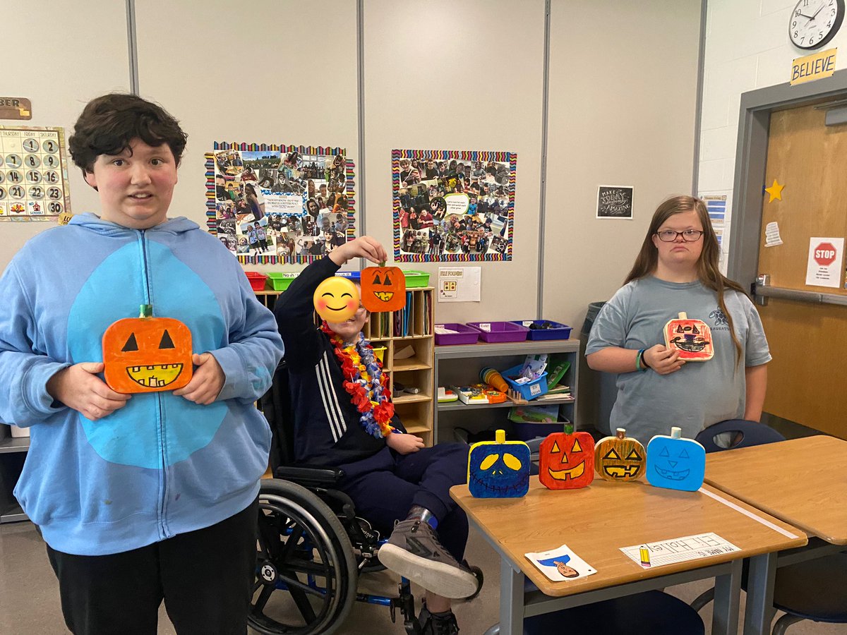 Thank you to Mr. P and the wood shop students at Ewing! We had so much fun designing our wooden pumpkins they made for us! 🎃🥰🎃🥰 <a href="/j_pickle7/">Mr.Picklesimer</a>
