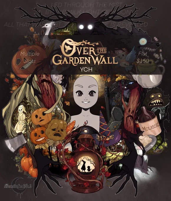 OVER THE GARDEN WALL "Welcome to the unknown, you're more lost than you realize" 1 5 0 each Closing Monday, 11/4 Human or Anthro characters All genders always welcome    Comment "CLAIM" for a slot R/T's are always very appreciated  