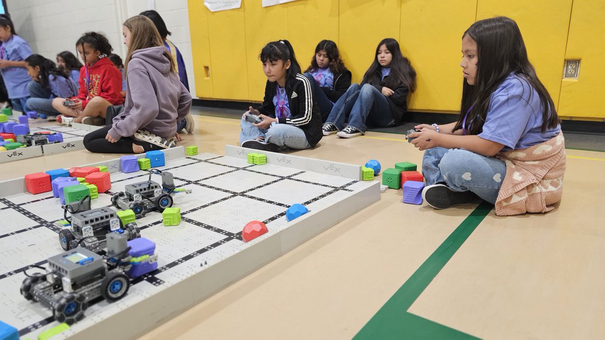 Mrs_Cortez12's tweet image. Our Girls & Gears: #GirlPowered Workshop @STAGinPG hit a high-energy level at the robot driving station with a game of Hungry Hungry Hippo! Led by our LadyBots: Kimberly, Jacky and Amy, girls from @dallasschools tackled the challenge with enthusiasm and skill, maneuvering robots…