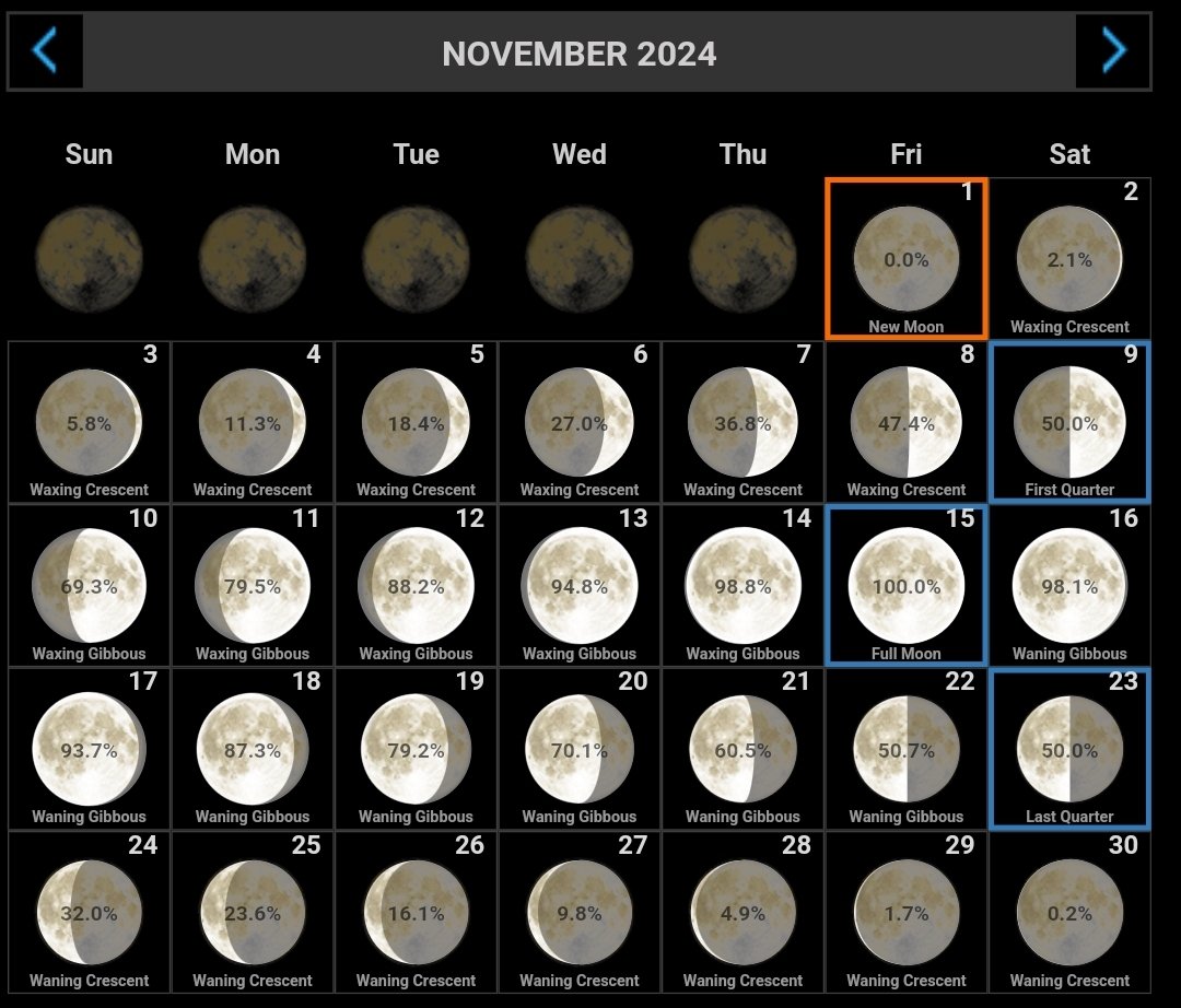 Moon Phases for November ✨️🌙