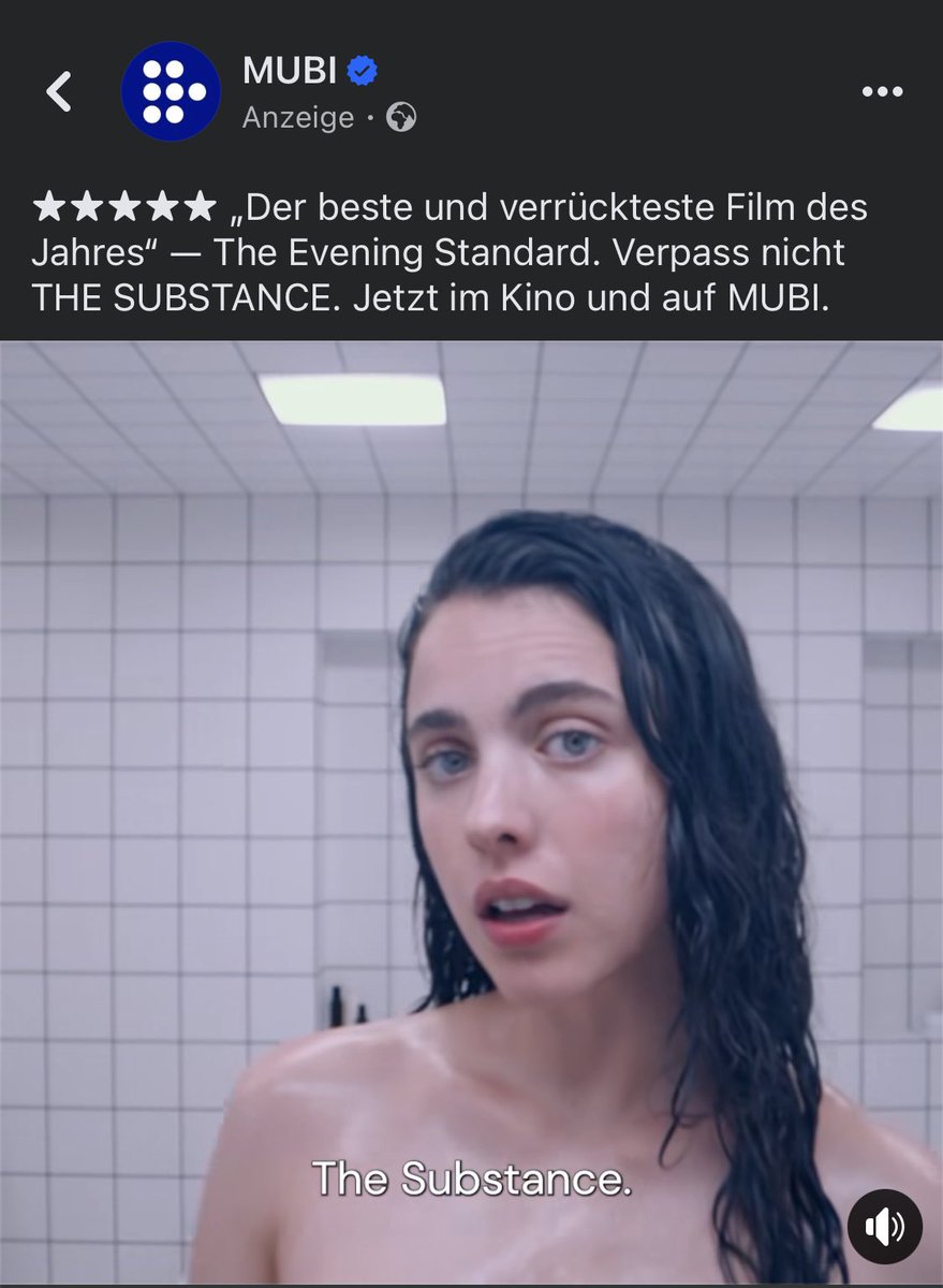 game_west's tweet photo. @m_hoch_2 The Substance ist seit gestern bei Mubi online. Bisschen lang, hat mir aber sehr gefallen. Man erkennt direkt die Handschrift der Regisseurin. Normal gibts bei Mubi ja immer wieder kostenlose Probeabos oder günstige Pakete. 👍🏻 https://t.co/aIKiAHnrah